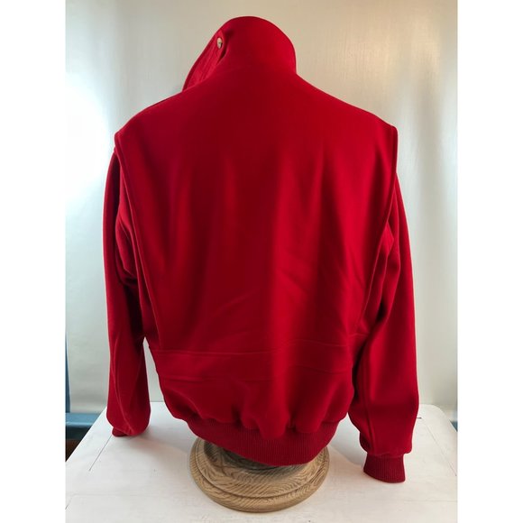 Vintage 1980's John Martin Mens XLL Red Wool Melton Cloth Bomber Style Jacket - Picture 5 of 8